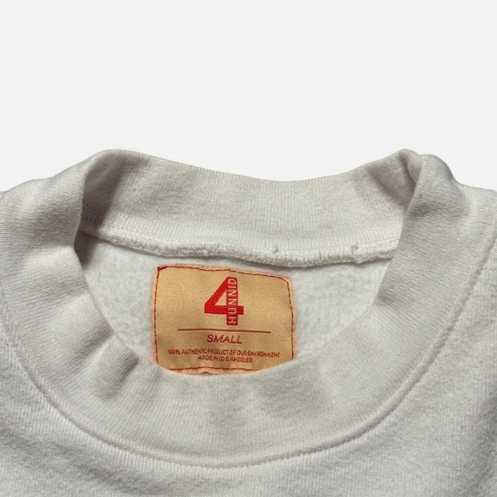 4Hunnid Rose That Grew From Concrete Crewneck Sweatshirt White Size Small - Picture 2 of 6